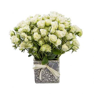ramo de rosas mini blanco